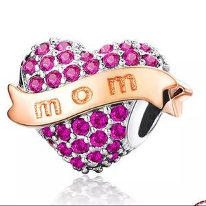 Sterling Silver MOM Charms Fits PANDORA Bracelet